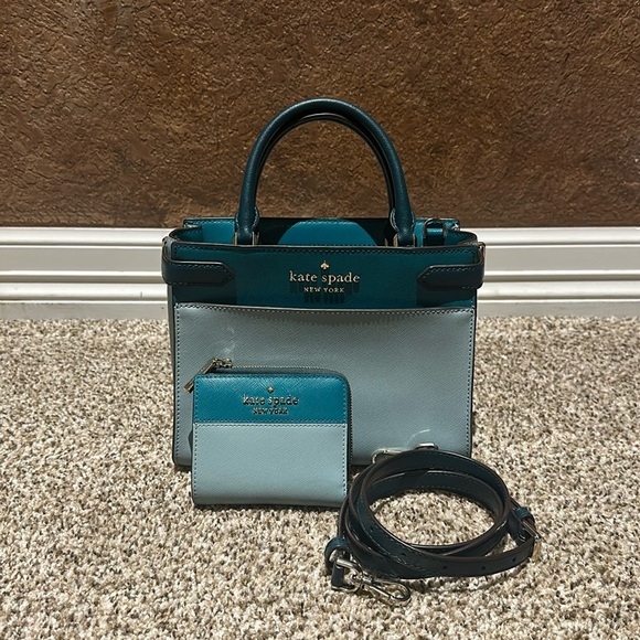 STACI SMALL COLOR BLOCK SATCHEL WITH MATCHING WALLET - Picture 1 of 16